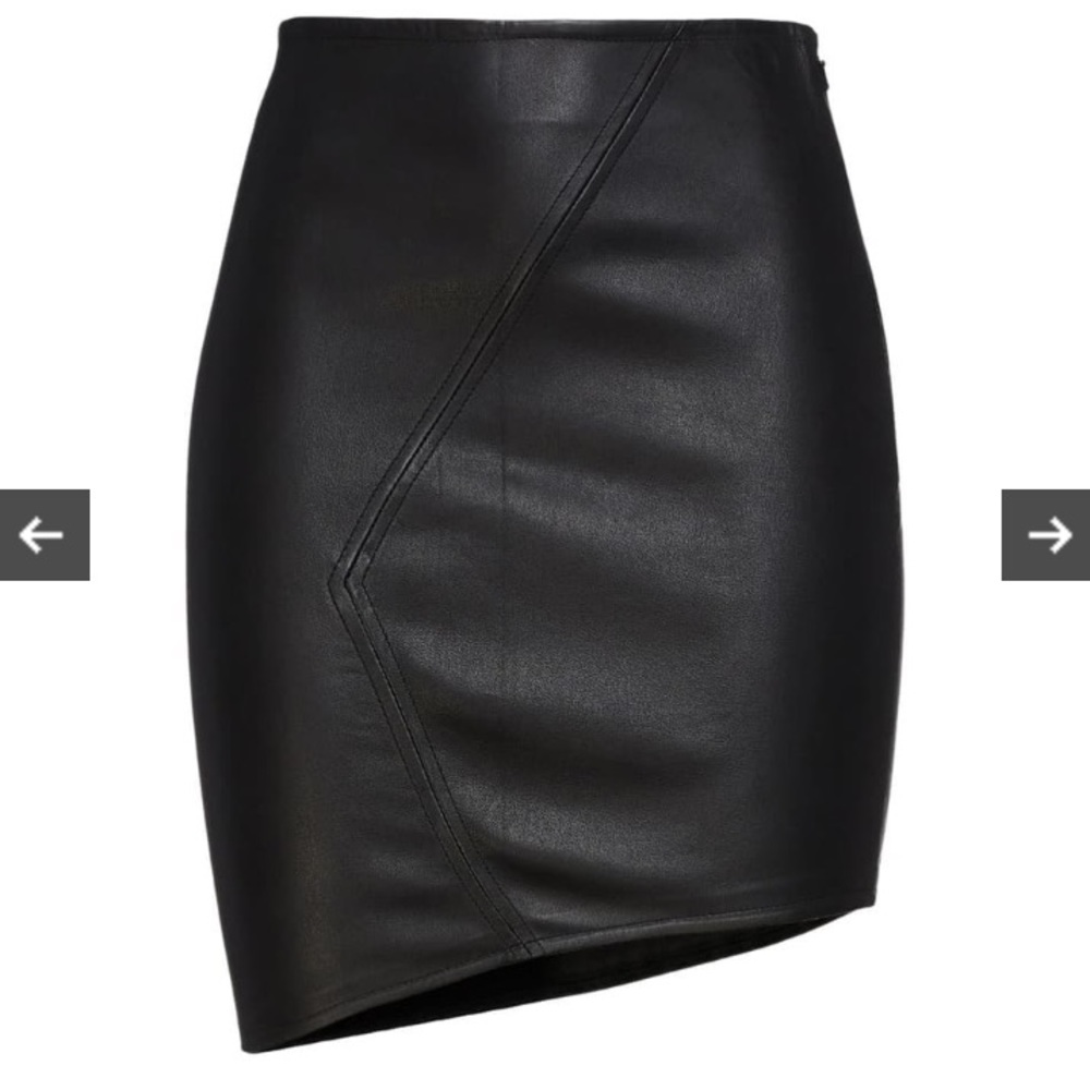 BA&SH - Party asymmetric leather mini skirt Sz 6